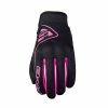 Promo 😀 Summer Five Globe 👩 Woman Gloves Black Pink 🤩
