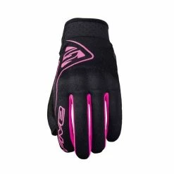 Promo 😀 Summer Five Globe 👩 Woman Gloves Black Pink 🤩
