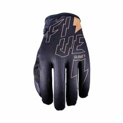New 🌟 Five Mxf4 Graphics Thunderbolt Gloves Black Gold 🔔